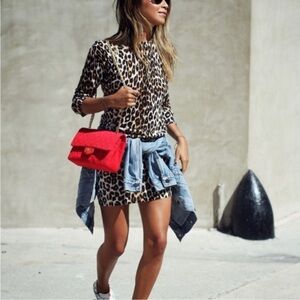 Equipment Leopard Print Sweater Dress